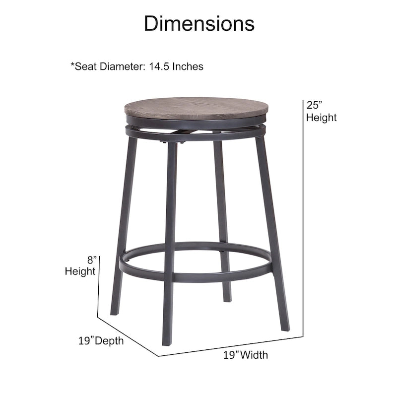 Tabouret de bar pivotant sans dossier Conroe