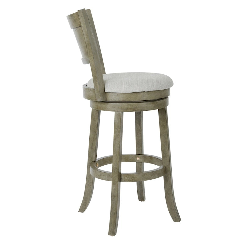 Tabouret pivotant McNiven de 76 cm (30 pouces) avec dossier solide, de marque Gray Barn