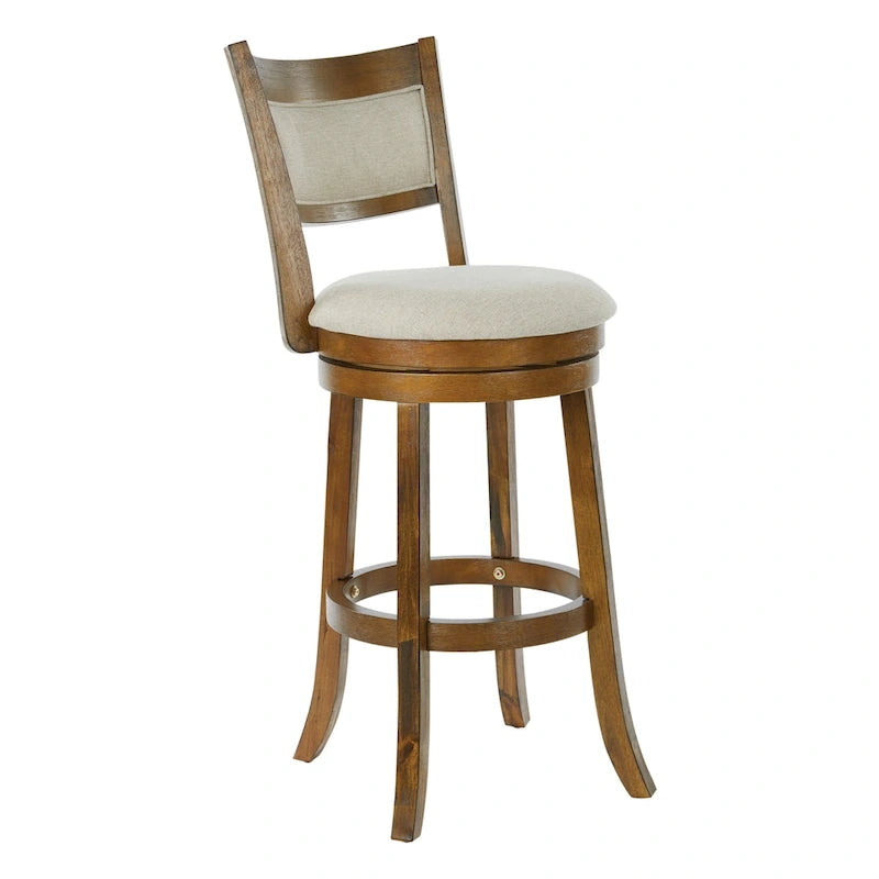 Tabouret pivotant McNiven de 76 cm (30 pouces) avec dossier solide, de marque Gray Barn