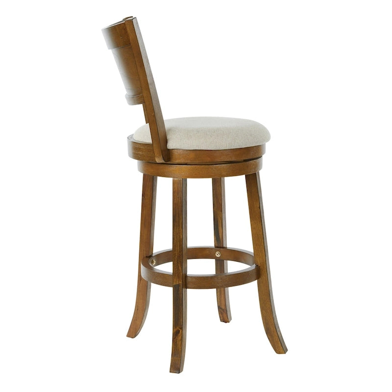 Tabouret pivotant McNiven de 76 cm (30 pouces) avec dossier solide, de marque Gray Barn