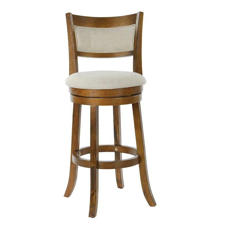 Tabouret pivotant McNiven de 76 cm (30 pouces) avec dossier solide, de marque Gray Barn