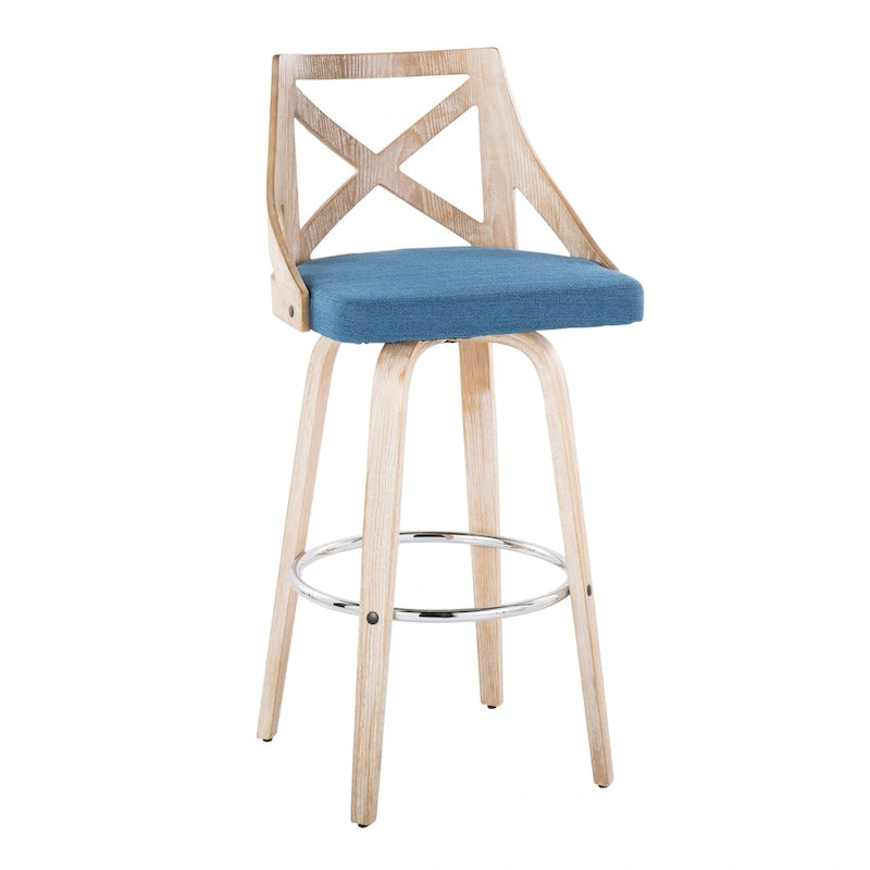 Tabouret de bar à hauteur fixe Gray Barn Charlotte 30 avec pieds en bois courbé (lot de 2)