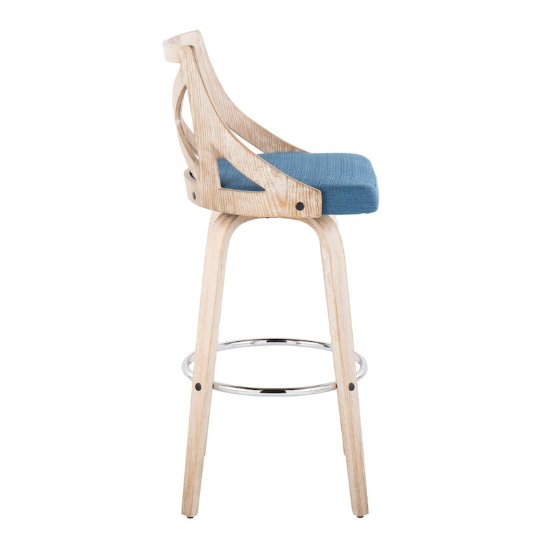 Tabouret de bar à hauteur fixe Gray Barn Charlotte 30 avec pieds en bois courbé (lot de 2)