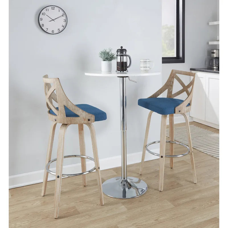 Tabouret de bar à hauteur fixe Gray Barn Charlotte 30 avec pieds en bois courbé (lot de 2)