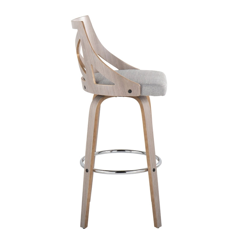 Tabouret de bar à hauteur fixe Gray Barn Charlotte 30 avec pieds en bois courbé (lot de 2)