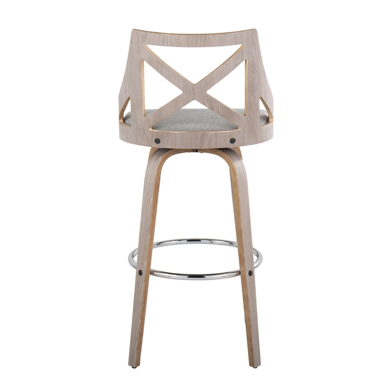 Tabouret de bar à hauteur fixe Gray Barn Charlotte 30 avec pieds en bois courbé (lot de 2)