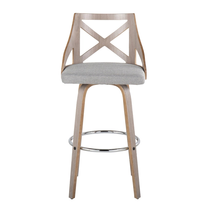 Tabouret de bar à hauteur fixe Gray Barn Charlotte 30 avec pieds en bois courbé (lot de 2)