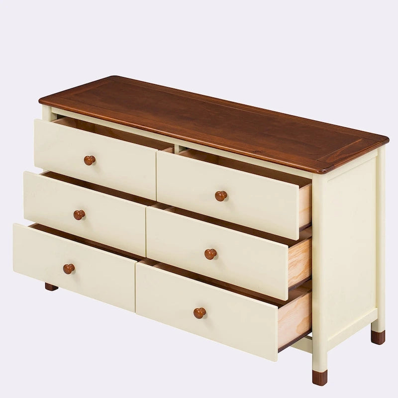 Commode de rangement en bois avec 6 tiroirs