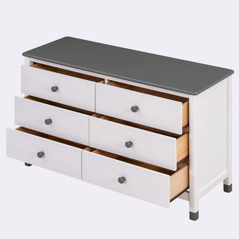 Commode de rangement en bois avec 6 tiroirs