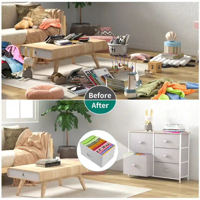 Commode de rangement à 5 tiroirs grise