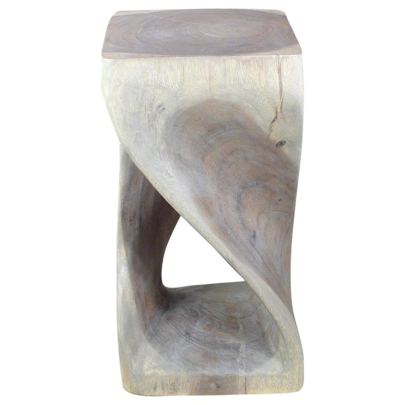 Tabouret Haussmann Original Wood Twist 12 x 12 x 23 po, finition gris huilé