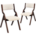 Ensemble de 2 chaises de salle à manger pliables avec assise rembourrée, beige
