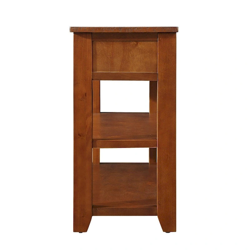 Console de 48 pouces avec plateau en pin massif et 3 tiroirs de rangement