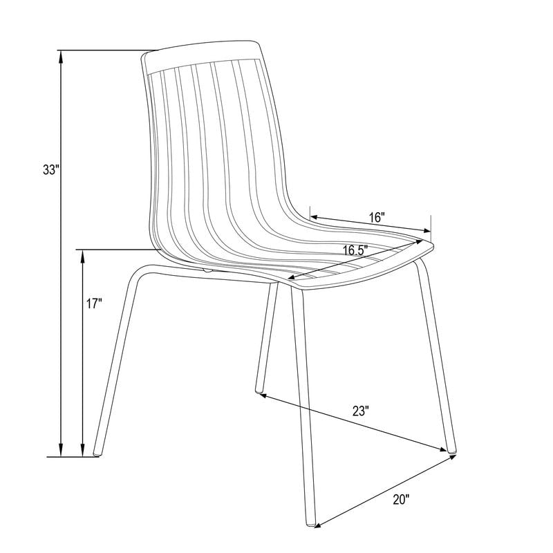 Chaise de salle à manger Ralph en plastique acrylique (lot de 4), pieds en métal chromé, chaise d'appoint moderne et transparente pour salle à manger et cuisine