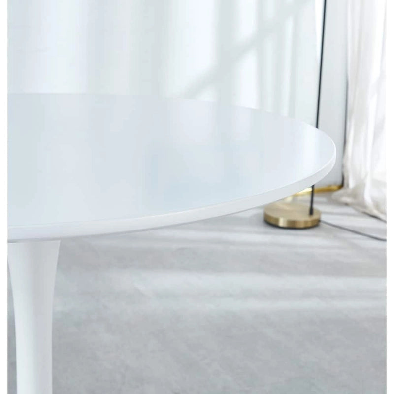 Table Tulipe Blanche de 31,5 cm, style milieu du siècle, pour 2 à 4 personnes, avec plateau rond en MDF, table basse de détente