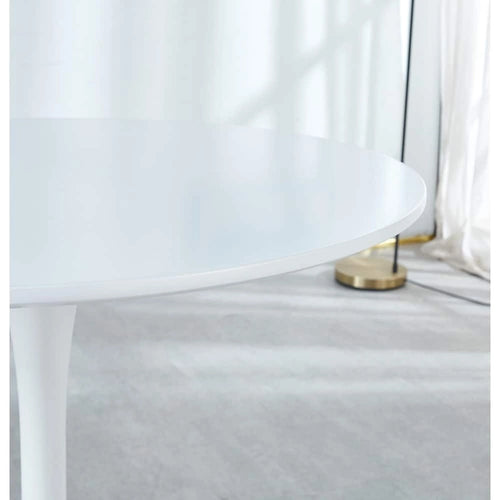 Table Tulipe Blanche de 31,5 cm, style milieu du siècle, pour 2 à 4 personnes, avec plateau rond en MDF, table basse de détente