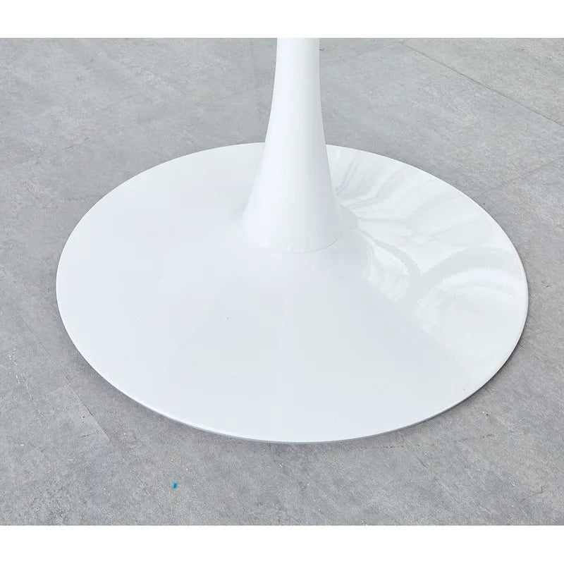 Table Tulipe Blanche de 31,5 cm, style milieu du siècle, pour 2 à 4 personnes, avec plateau rond en MDF, table basse de détente