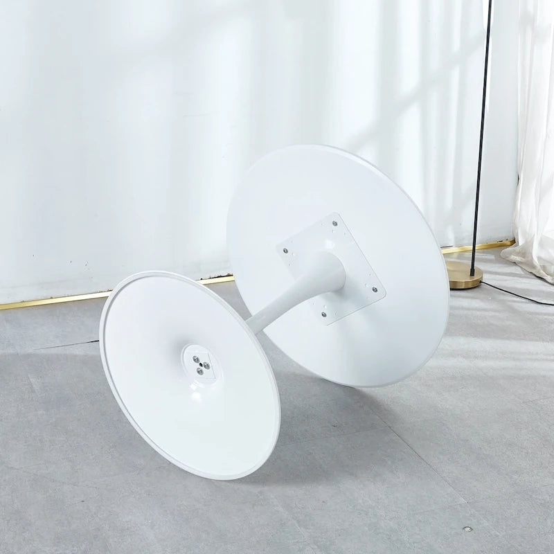 Table Tulipe Blanche de 31,5 cm, style milieu du siècle, pour 2 à 4 personnes, avec plateau rond en MDF, table basse de détente