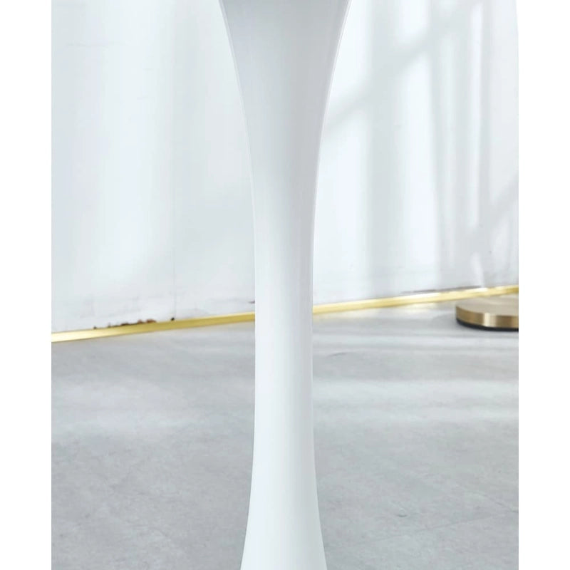 Table Tulipe Blanche de 31,5 cm, style milieu du siècle, pour 2 à 4 personnes, avec plateau rond en MDF, table basse de détente