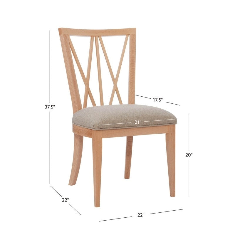 Chaise de salle à manger Markland en bois massif naturel (lot de 2)