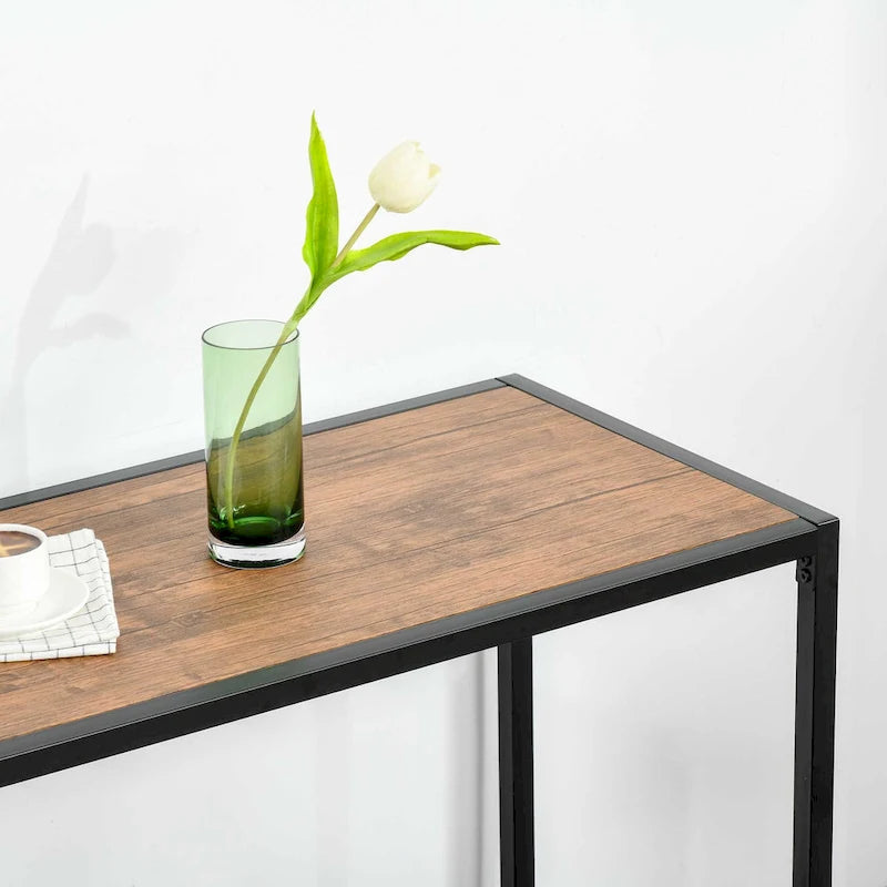 Ensemble table et chaises HOMCOM style industriel 3 pièces, idéal pour les petits espaces (salle à manger ou cuisine) - 35,5 cm (L) x 18,5 cm (l) x 30 cm (H)