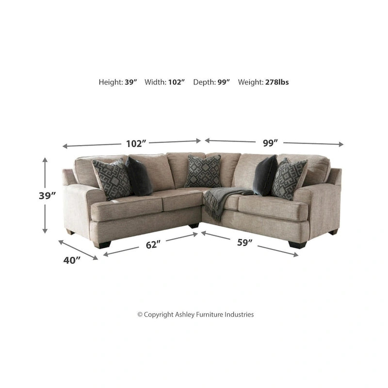 Canapé d'angle 2 pièces beige et gris Bovarian, Signature Design by Ashley