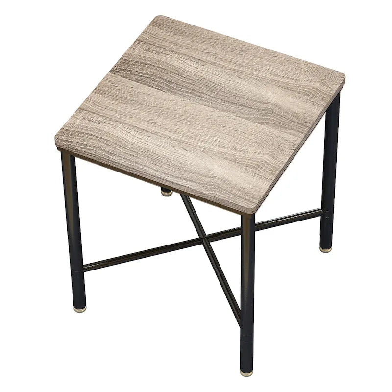 Table d'appoint carrée moderne en bois Corvus Belmont de 19 pouces