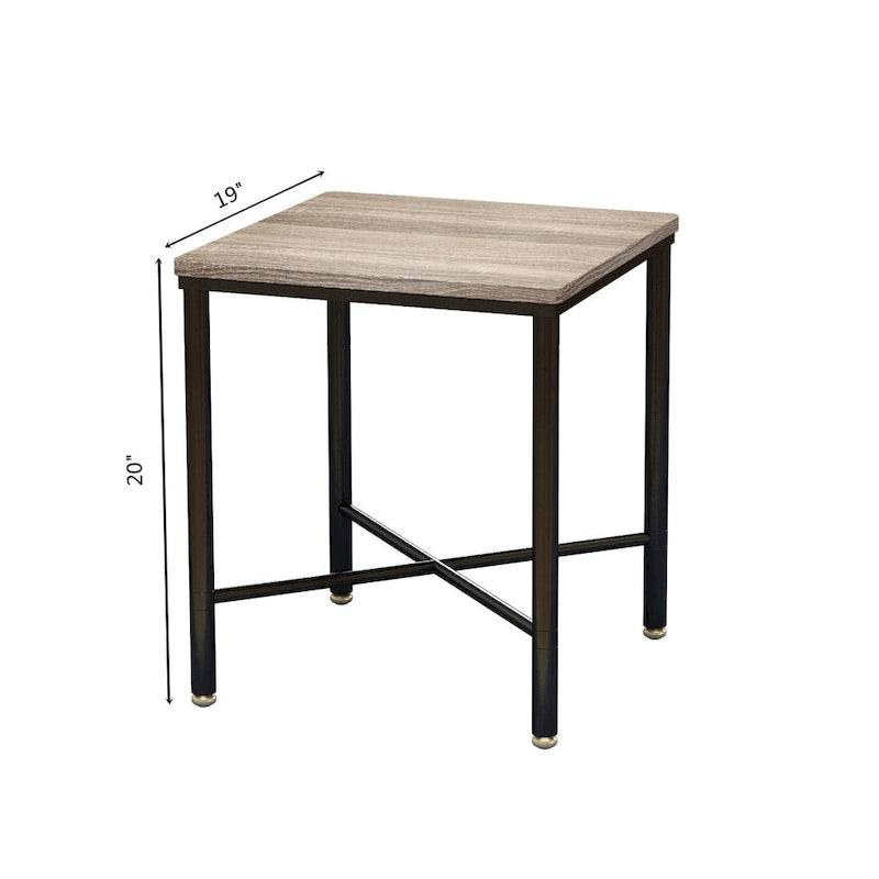 Table d'appoint carrée moderne en bois Corvus Belmont de 19 pouces