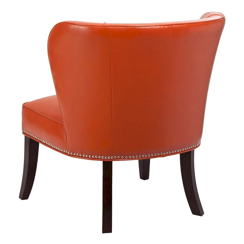 Fauteuil d'appoint sans accoudoirs Madison Park Sheldon orange à dossier concave
