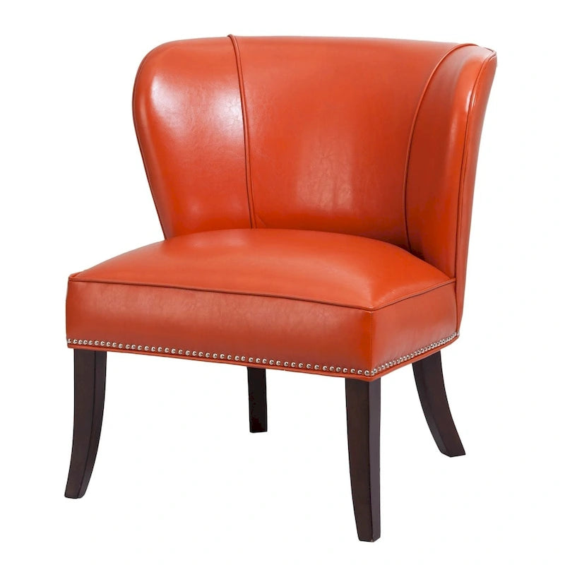 Fauteuil d'appoint sans accoudoirs Madison Park Sheldon orange à dossier concave