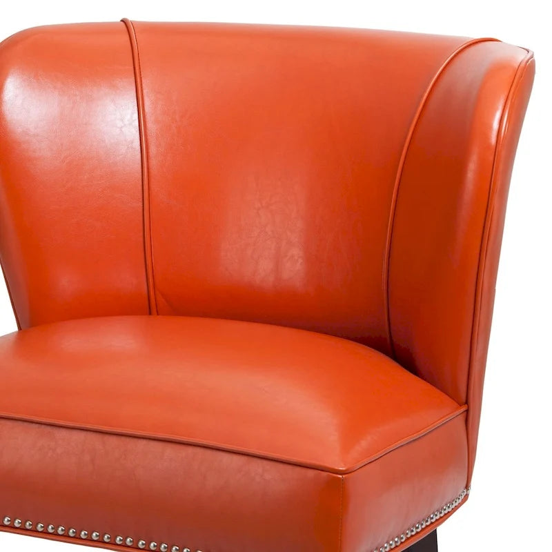 Fauteuil d'appoint sans accoudoirs Madison Park Sheldon orange à dossier concave
