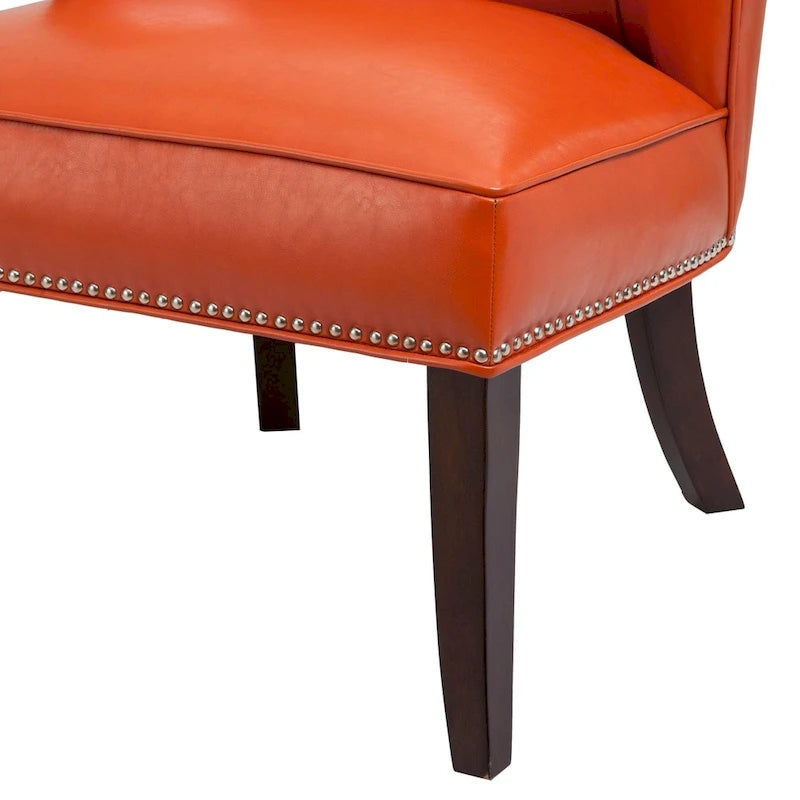 Fauteuil d'appoint sans accoudoirs Madison Park Sheldon orange à dossier concave