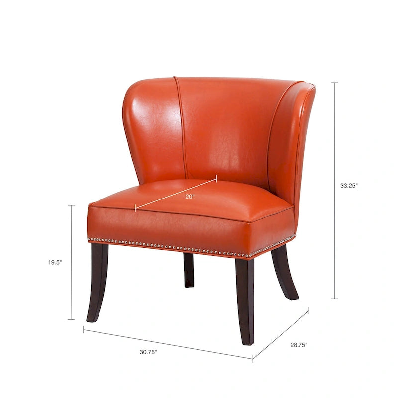 Fauteuil d'appoint sans accoudoirs Madison Park Sheldon orange à dossier concave