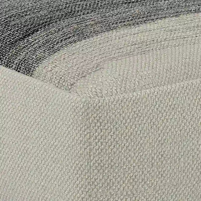 Pouf carré tissé Irena de WYNDENHALL, en polyester PET recyclé gris et blanc