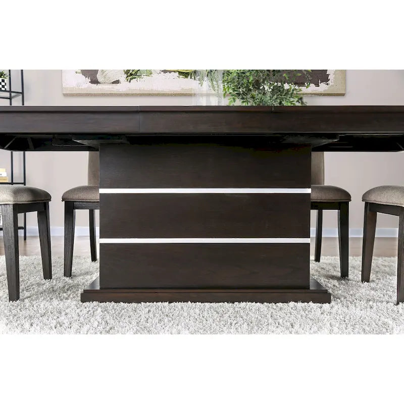 Ensemble de salle à manger contemporain marron 7 pièces Shatterley de Furniture of America