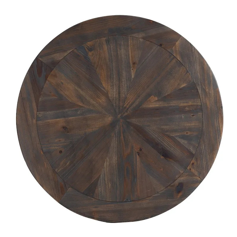 Table d'appoint ronde Darren de SEI Furniture, style rustique moderne, en bois recyclé