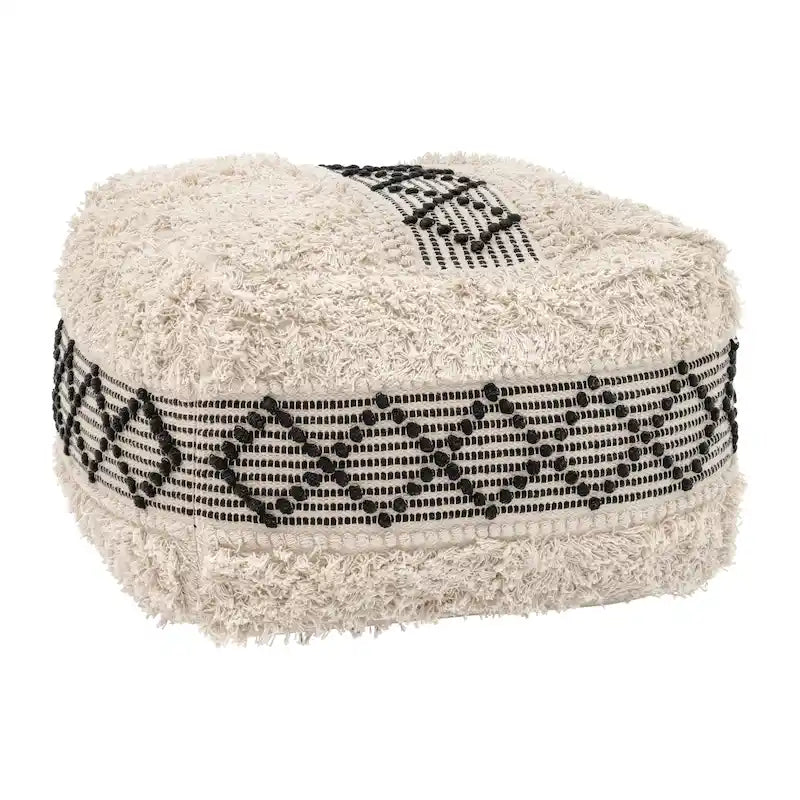Pouf à Pisco beige et noir