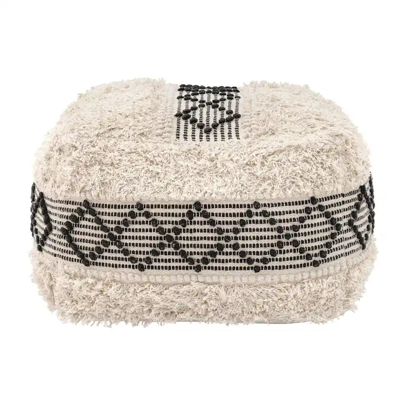 Pouf à Pisco beige et noir