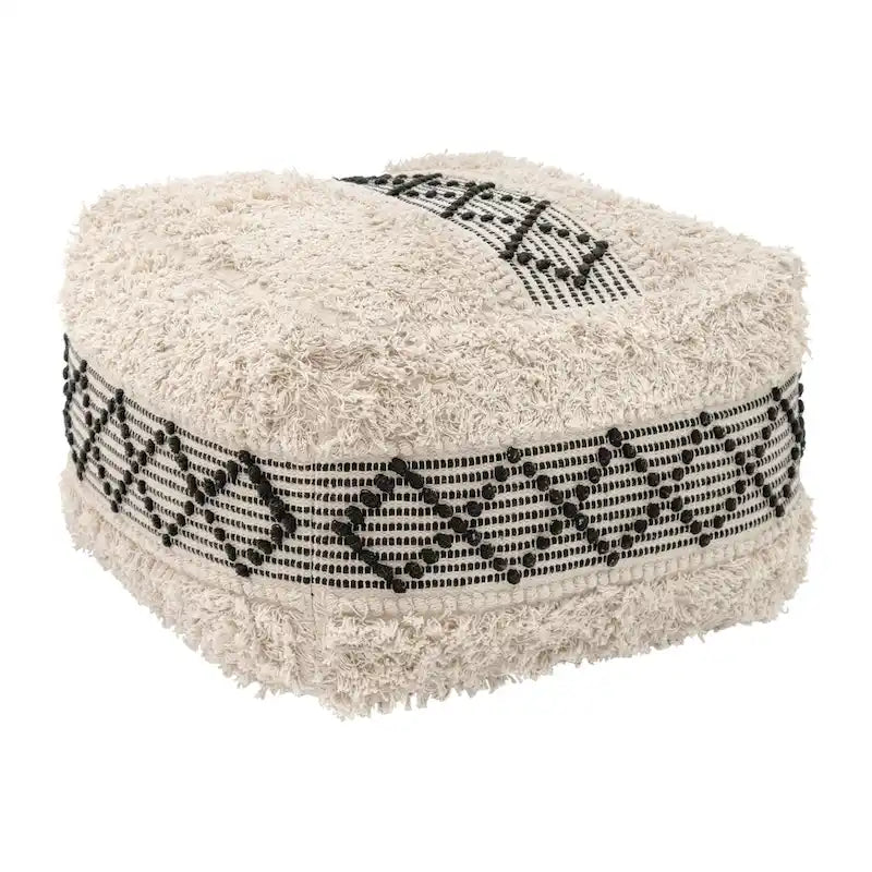 Pouf à Pisco beige et noir