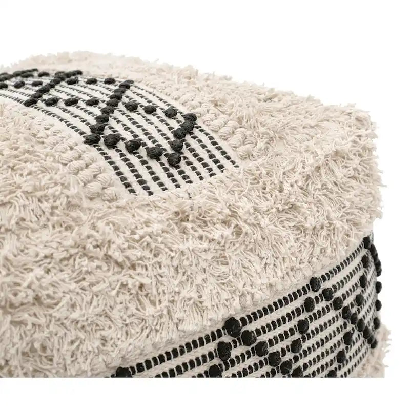 Pouf à Pisco beige et noir