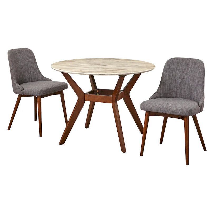 Ensemble de salle à manger rond 3 pièces Carson Carrington Tornio