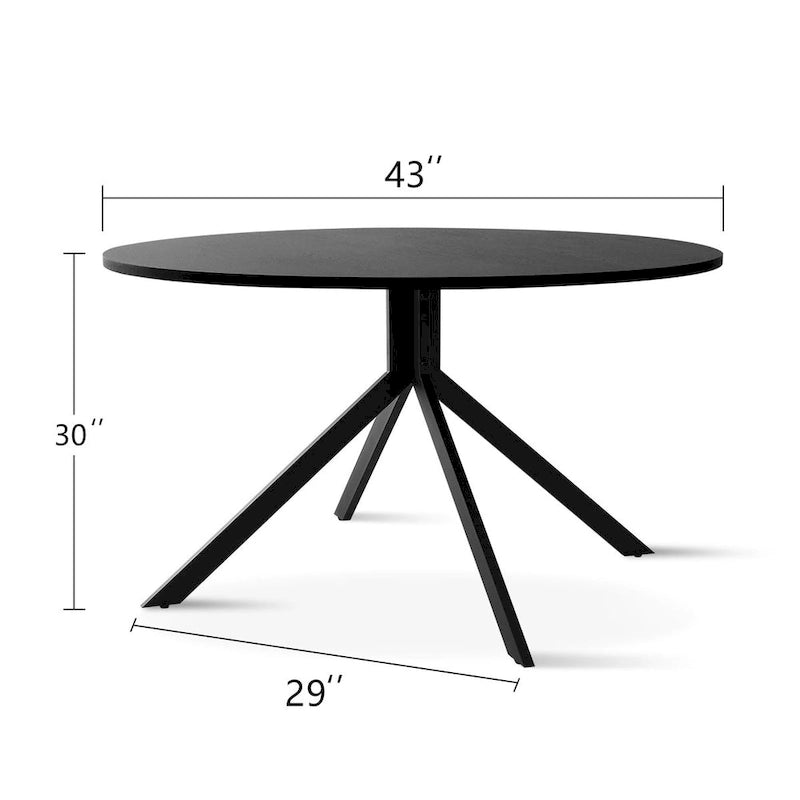 Table de salle à manger ronde 43 pouces - Noire
