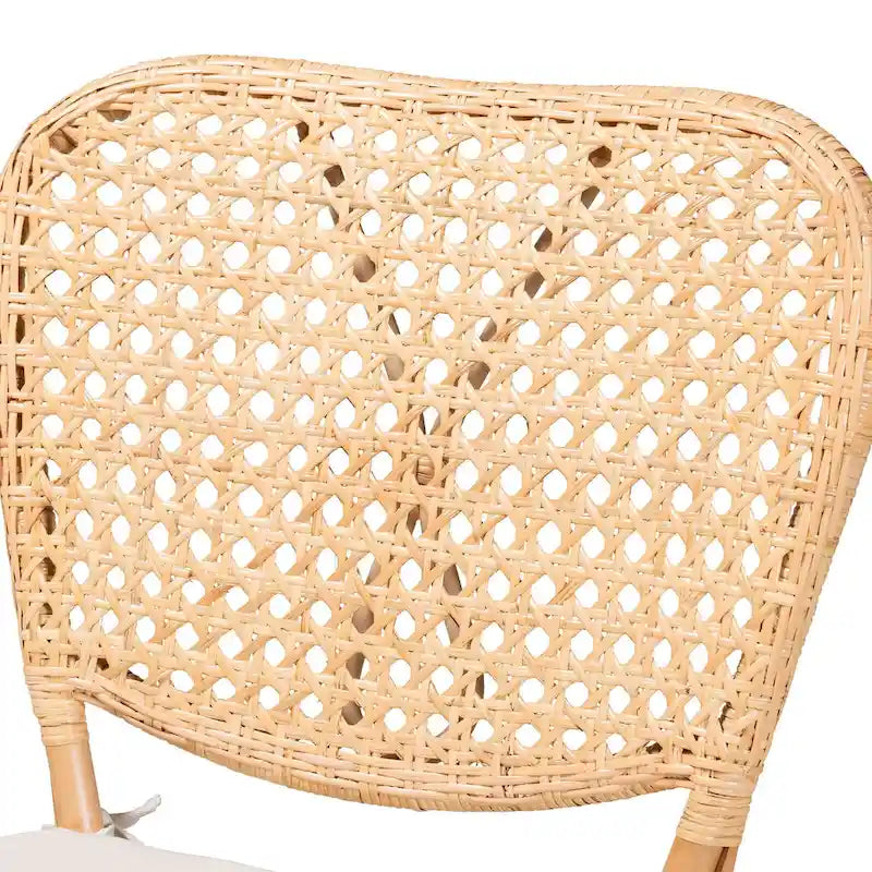 Chaise de salle à manger Nadira bohème en rotin finition marron naturel