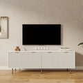Meuble TV moderne blanc chaud pour supports TV de 80 pouces