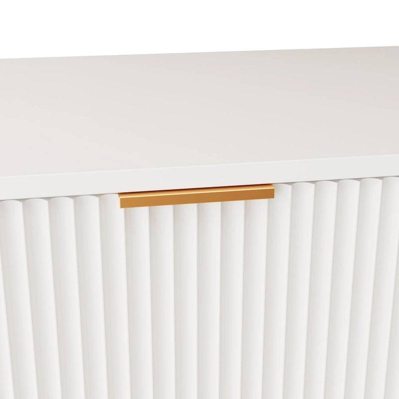 Meuble TV moderne blanc chaud pour supports TV de 80 pouces