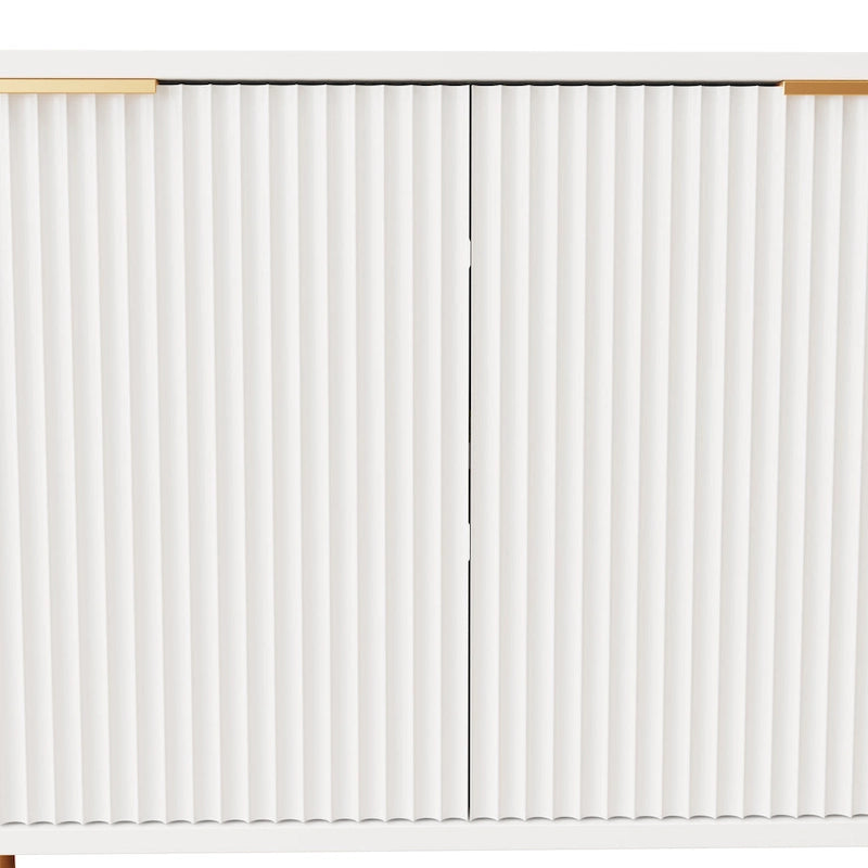 Meuble TV moderne blanc chaud pour supports TV de 80 pouces