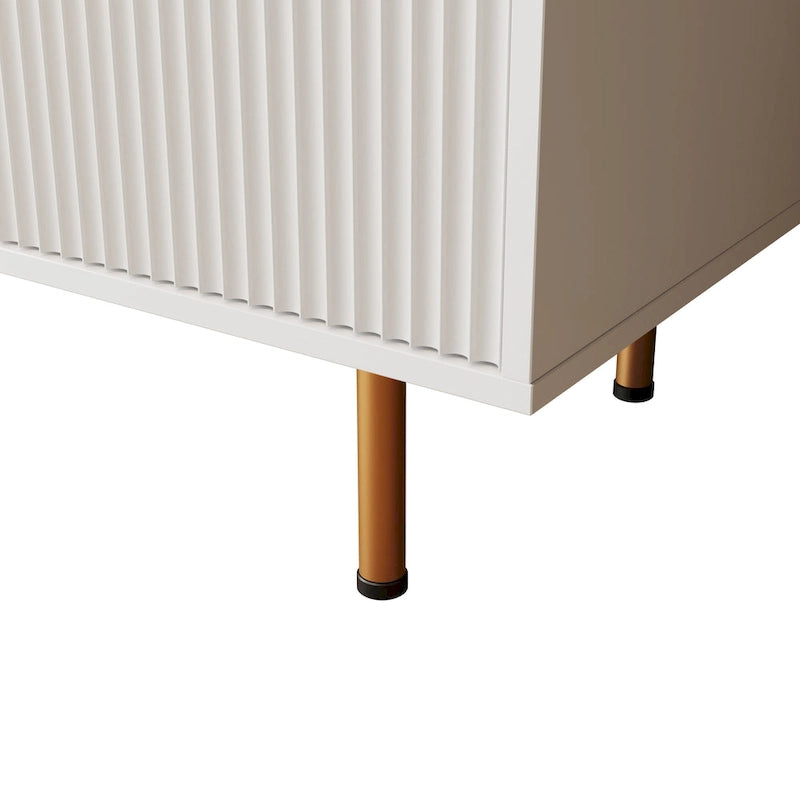 Meuble TV moderne blanc chaud pour supports TV de 80 pouces