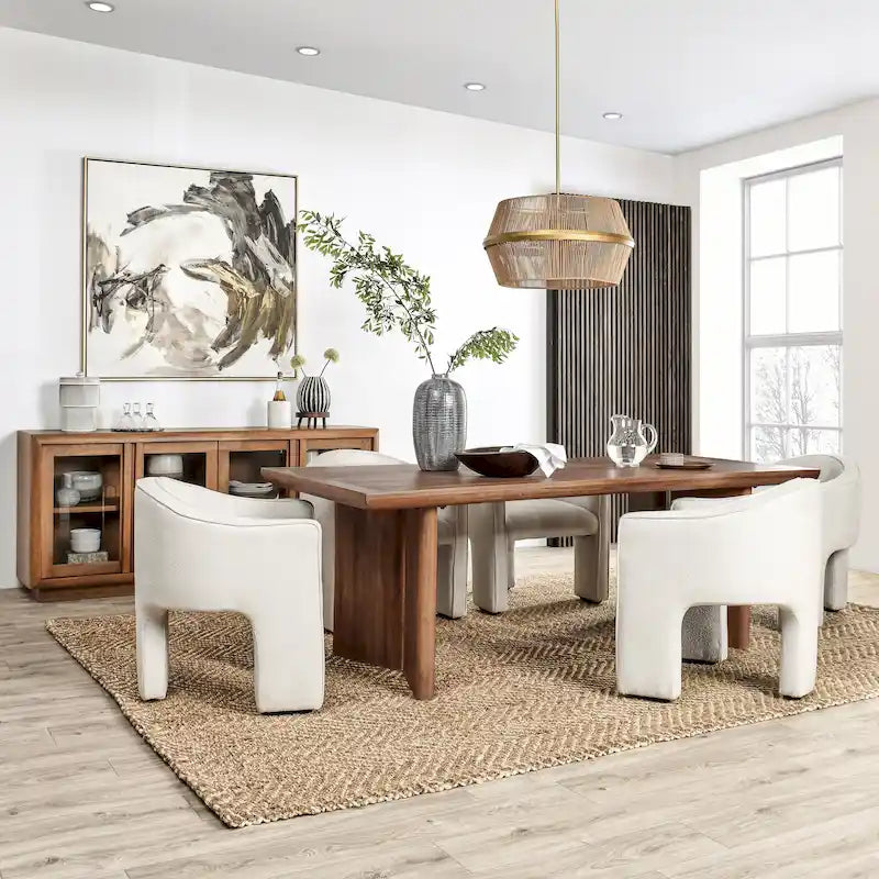 Table de salle à manger Classic Home Selena 84 en bois de manguier couleur ambre - 84 po L x 40 po P x 30 po H