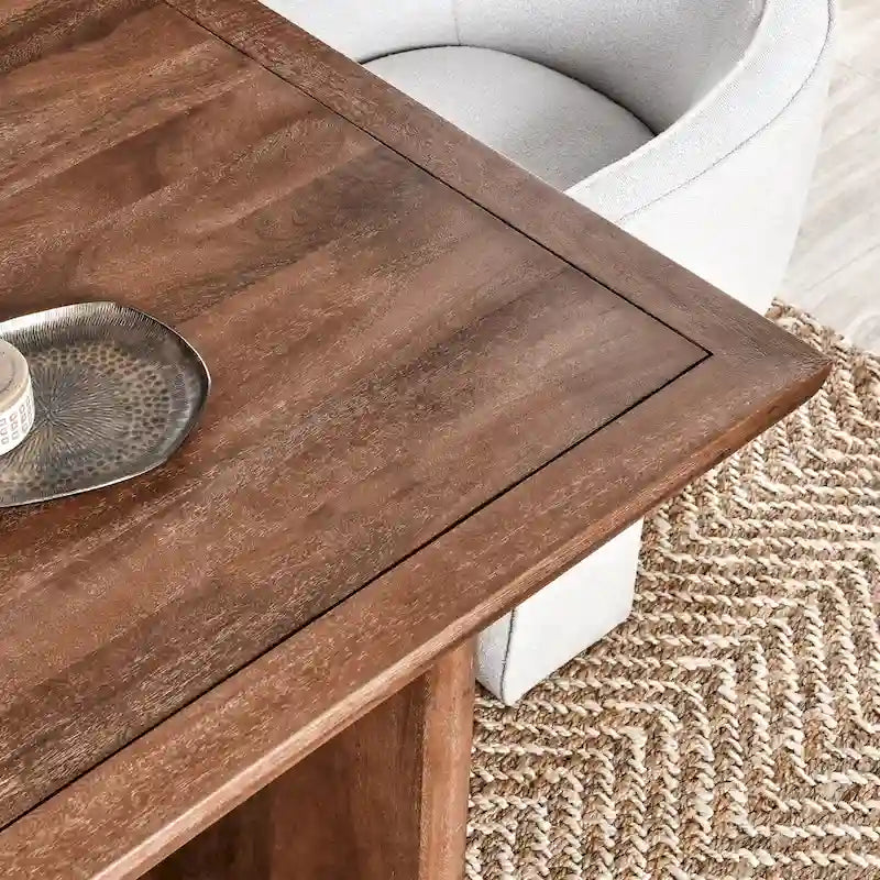Table de salle à manger Classic Home Selena 84 en bois de manguier couleur ambre - 84 po L x 40 po P x 30 po H
