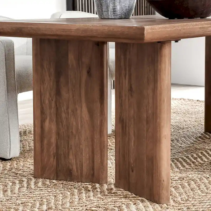 Table de salle à manger Classic Home Selena 84 en bois de manguier couleur ambre - 84 po L x 40 po P x 30 po H